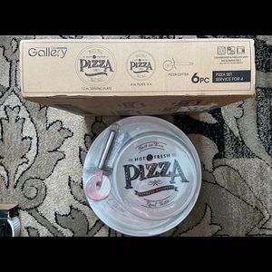 365 Gallery Ceramic Pizza Set for 4
